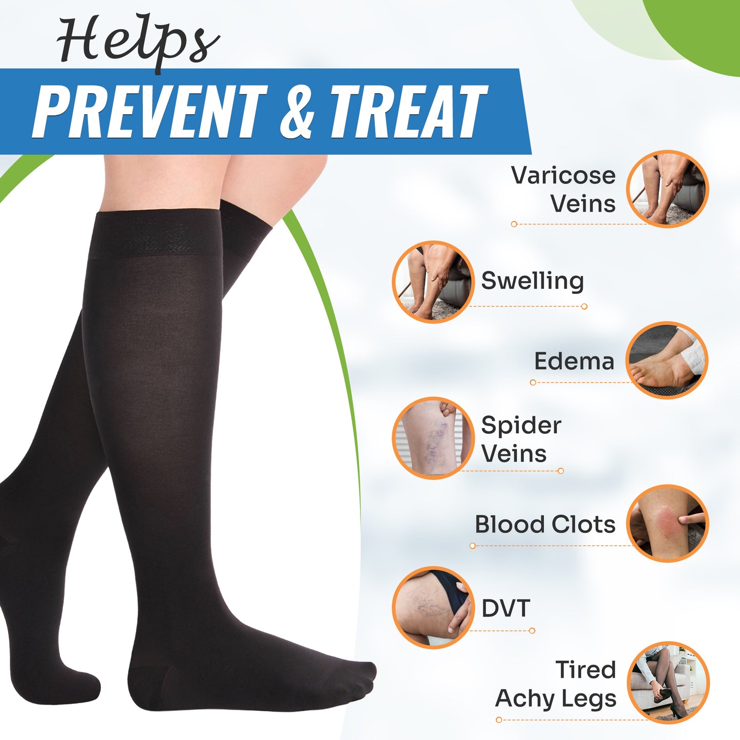 knee high compression socks 20 30