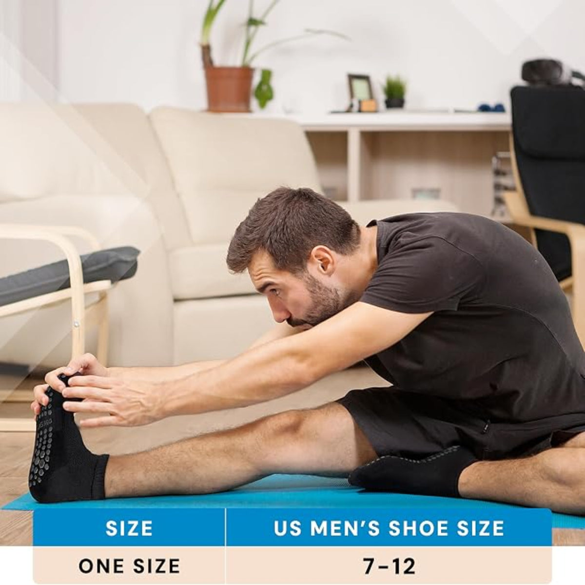 Men's Grip Socks with Non-Slip Soles (4 Pairs) | SNUG360®