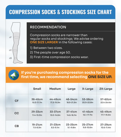  Compression Socks Size Chart