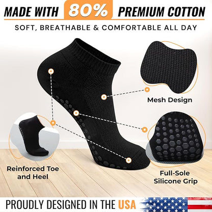 Men's Grip Socks with Non-Slip Soles (4 Pairs) | SNUG360®