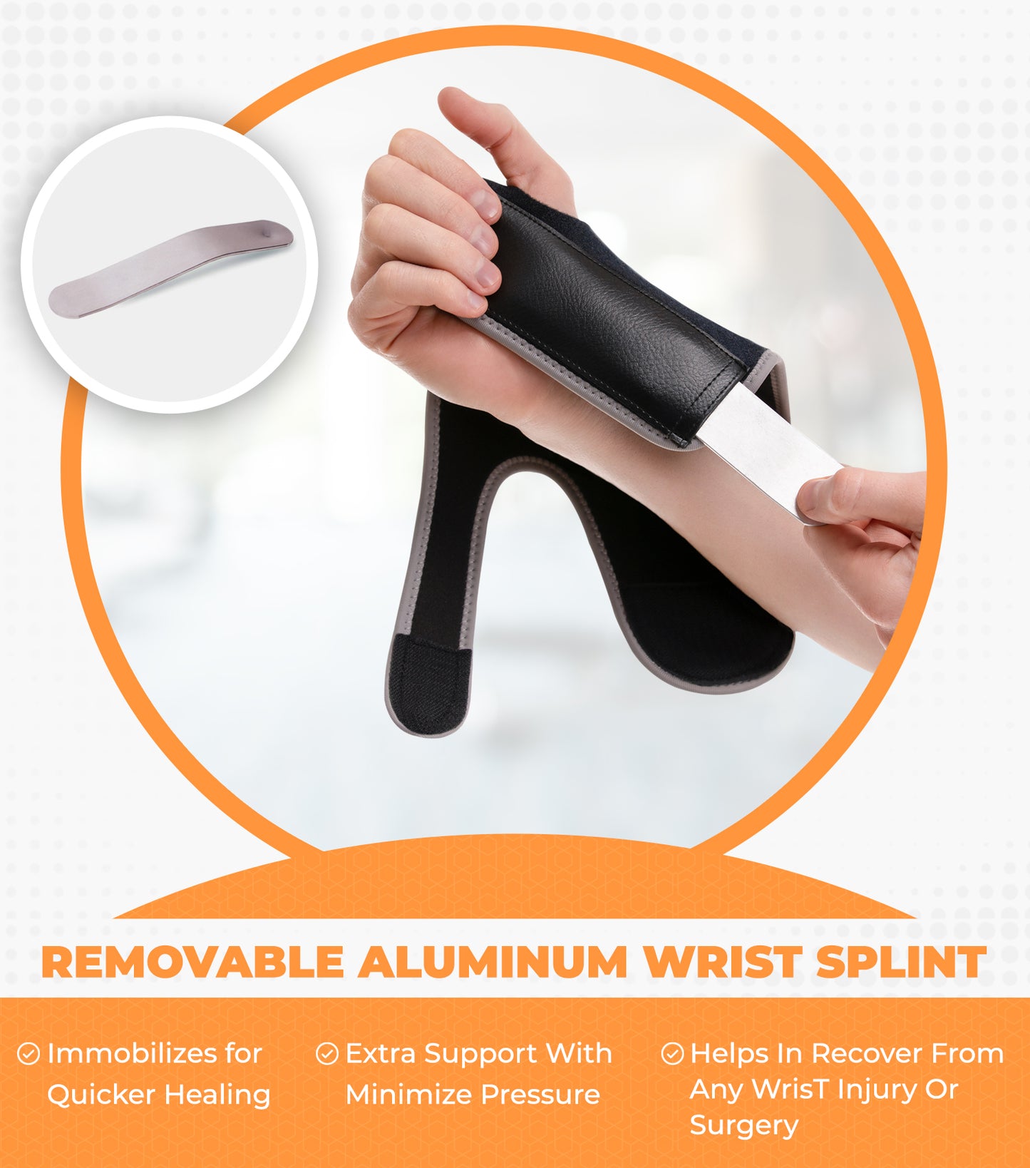 SNUG360™ Wrist Brace W/ Removable Aluminum Splint