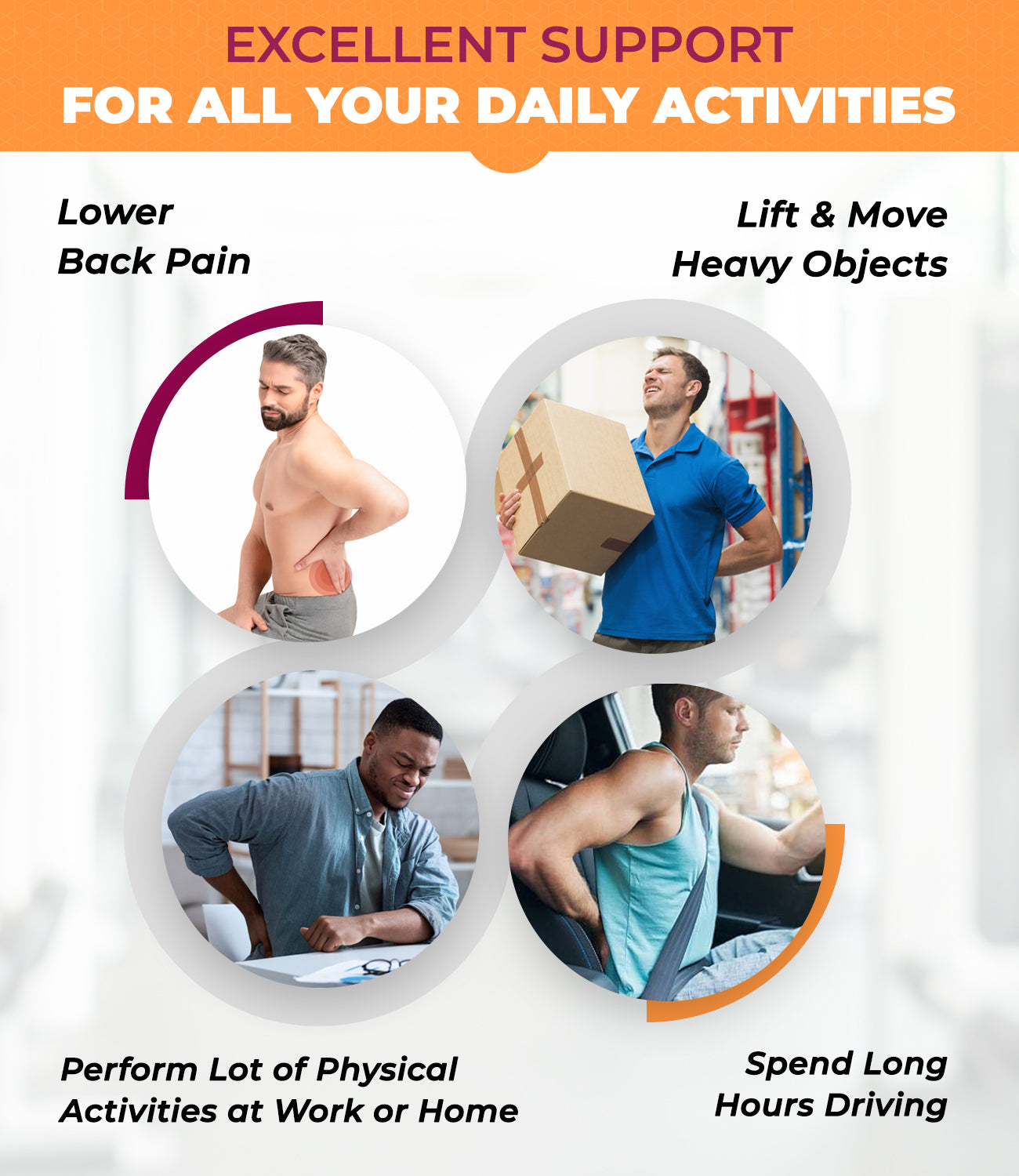 Back Support Brace, SNUG360® Lumbar Belt for Pain Relief & Posture (Unisex, X-Large)