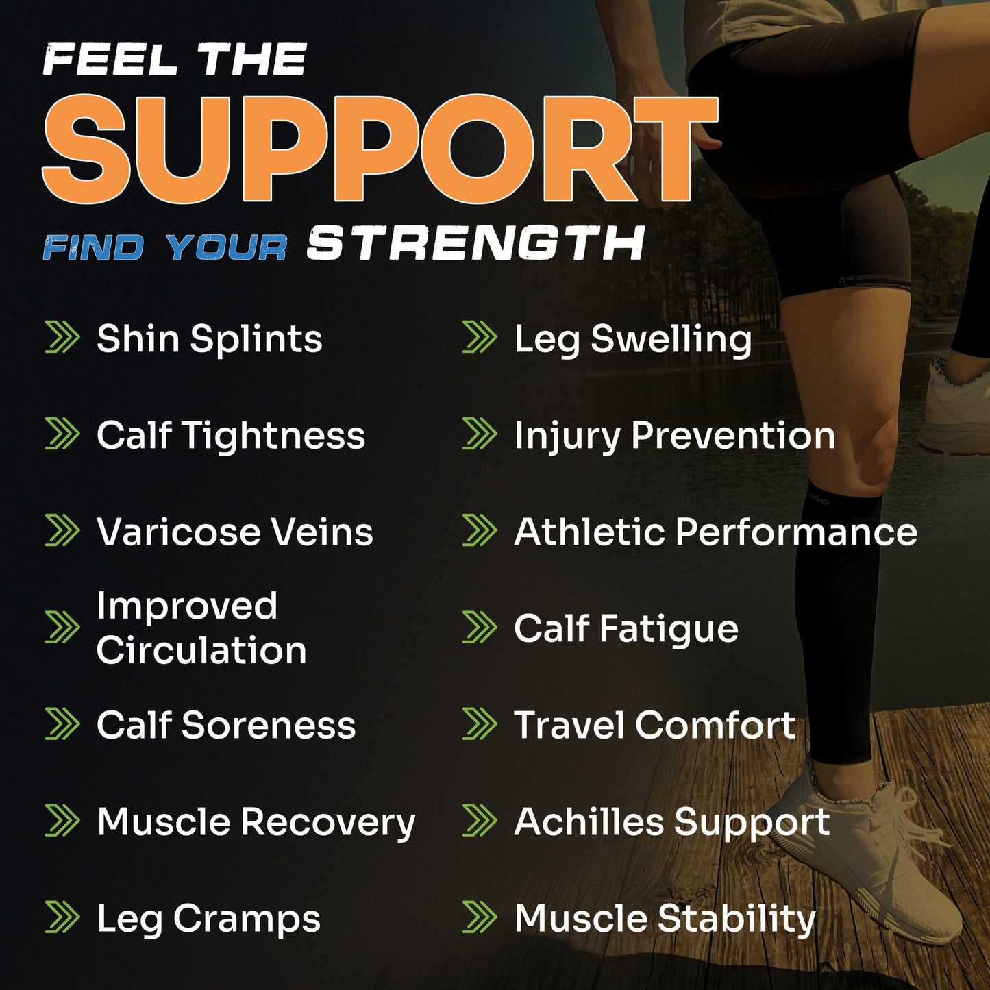 SNUG360® Calf Compression Sleeves (3 Pairs)