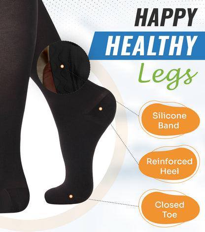 SNUG360 Thigh High Compression Stockings, 20-30 mmHg, Closed Toe