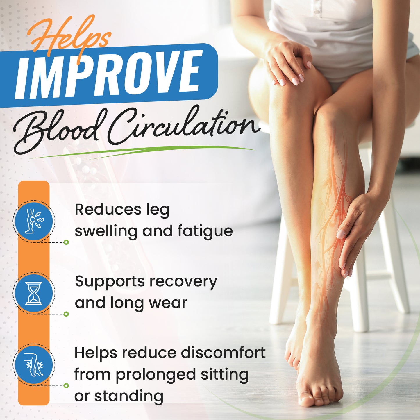 Anti-Embolism Compression Socks Knee High, SNUG360® TED Socks, White