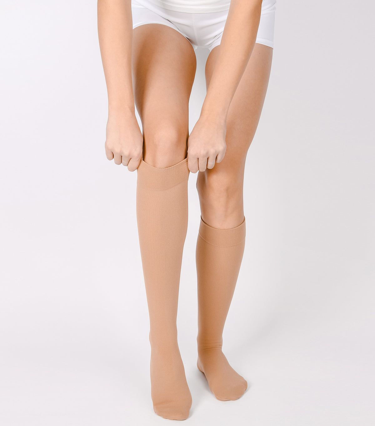 15-20 mmHg Compression Socks Knee-High Beige Color