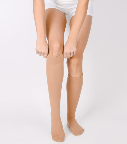 15-20 mmHg Compression Socks Knee-High Beige Color