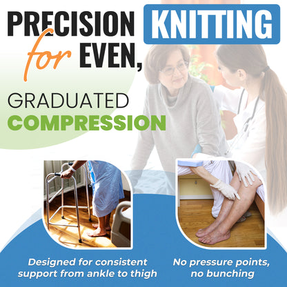 Anti-Embolism Compression Socks Knee High, SNUG360® TED Socks, White