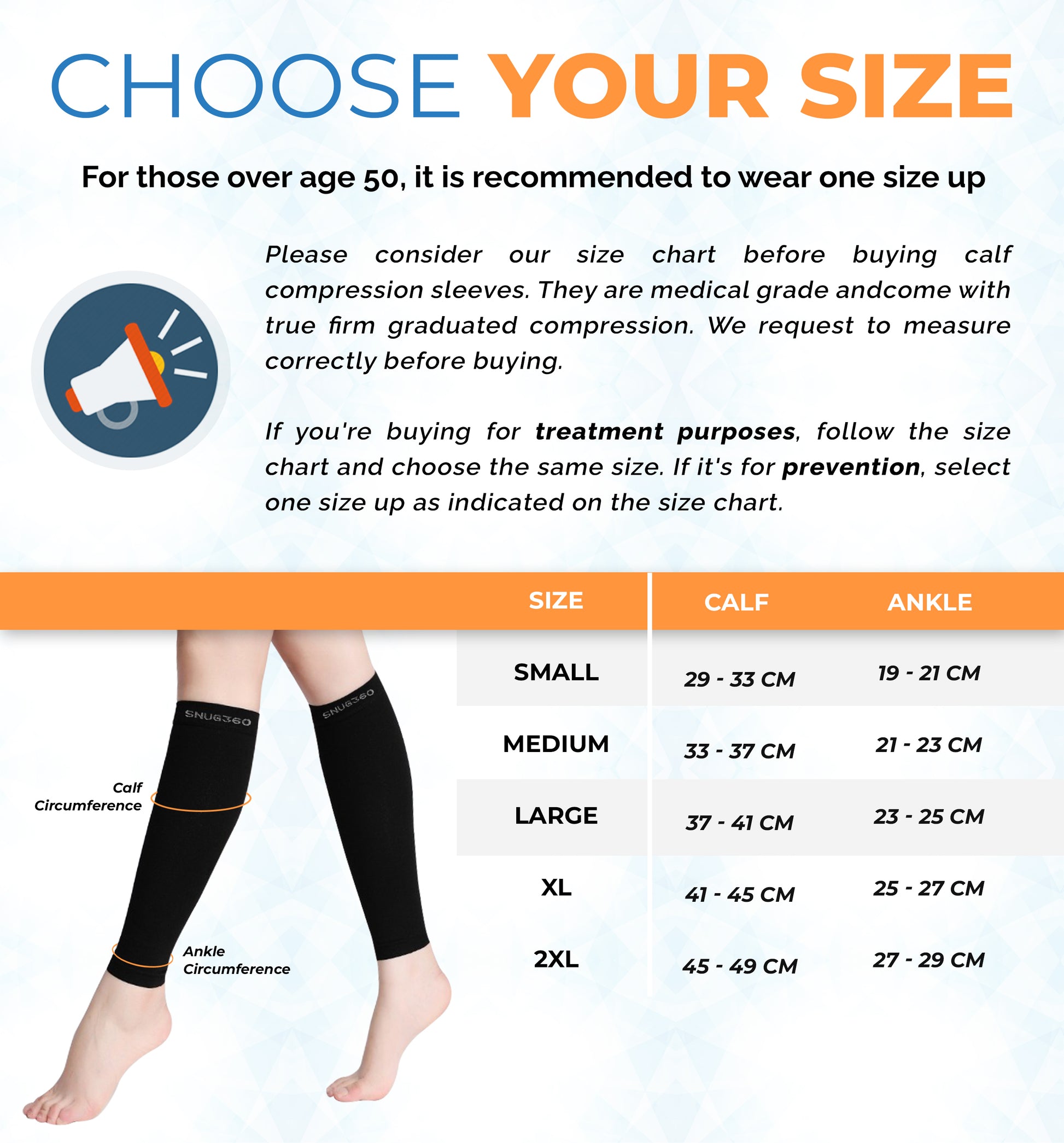 Calf Compression Leg Sleeves Size-Cart