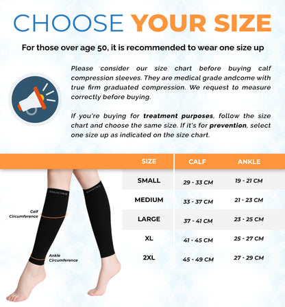 Calf Compression Leg Sleeves Size-Cart